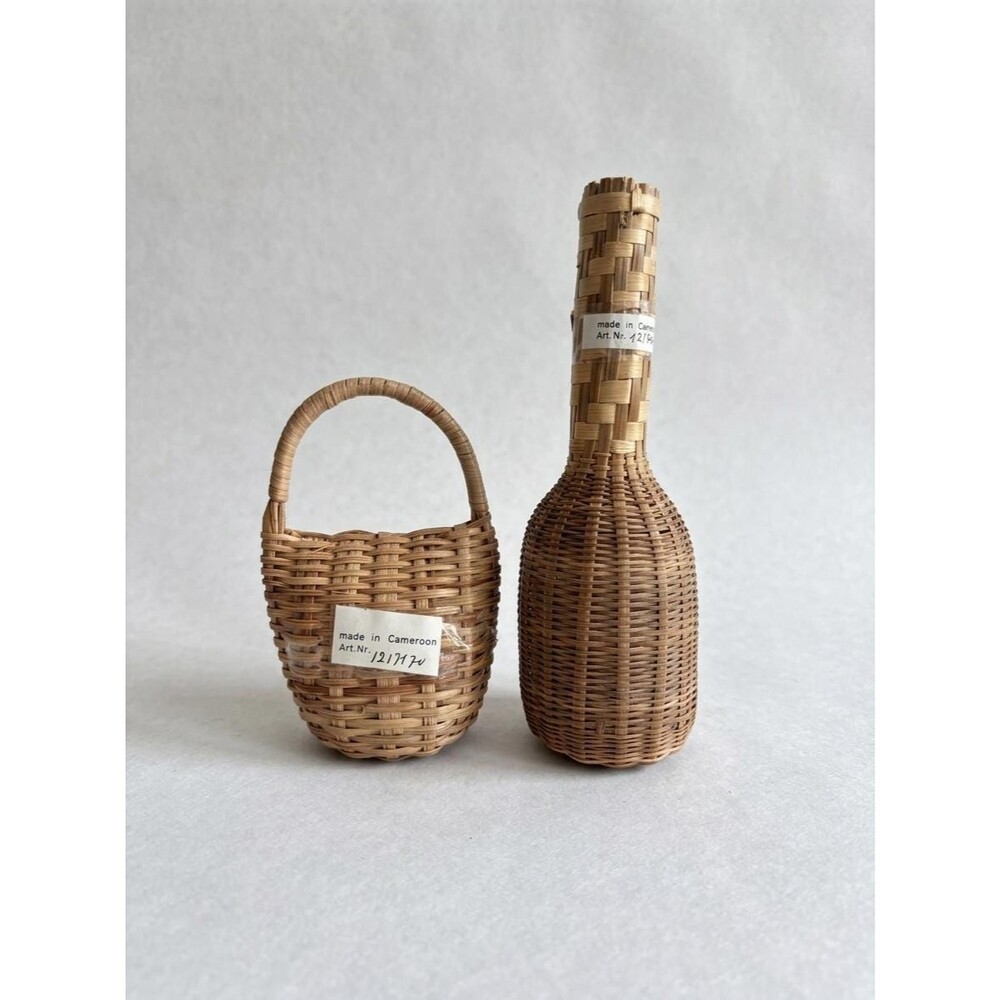 Handwoven Percussion Instrument Basket Rattle Folk Art from Cameroon Africa